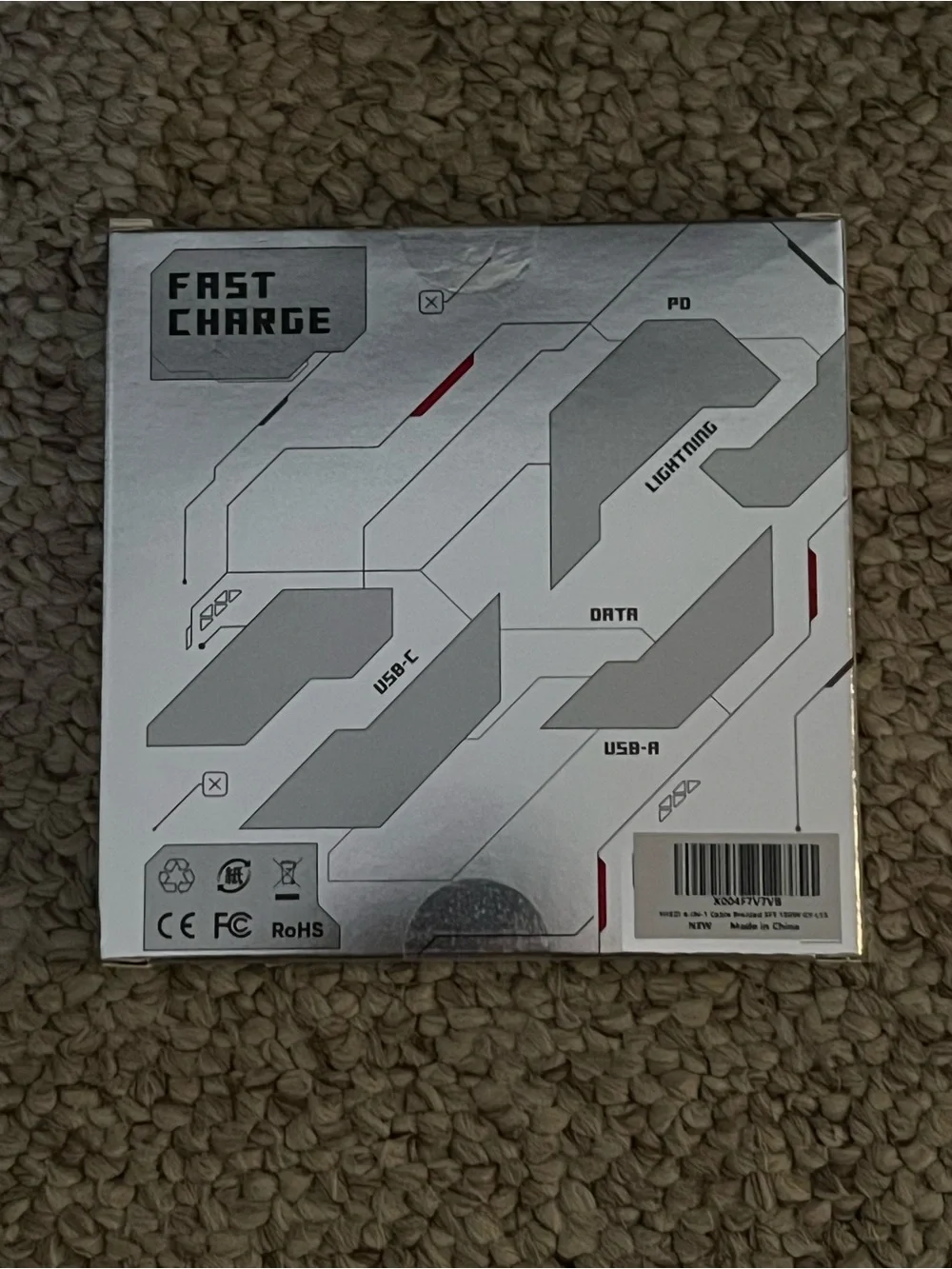 Cable Fast Charge USB-C to Lightning Charger - Silver